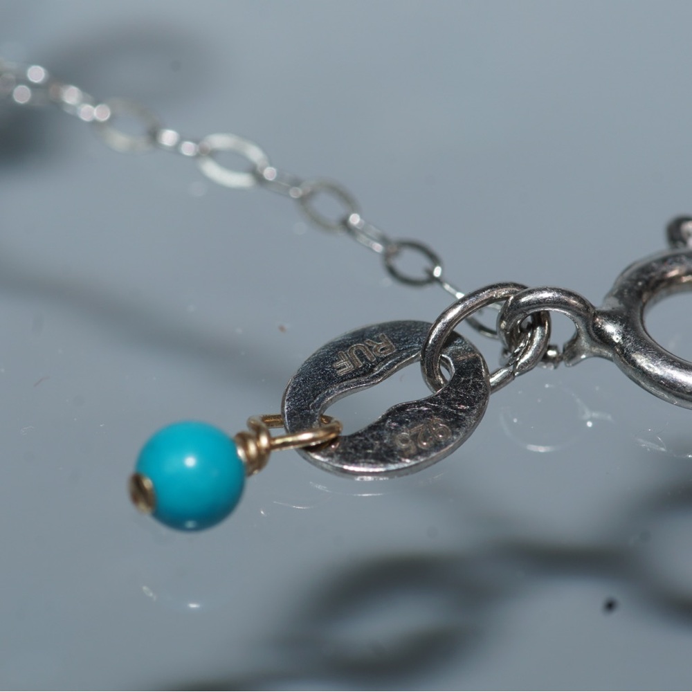 Two Tone Necklace With Turquoise Beads View 4